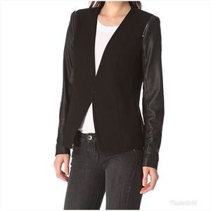 Vince Camuto faux‎ leather sleeves jacket size 8